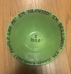 Lorrie Veasey Green Big Bowl of Self Esteem Our Name Is Mud. RARE Dish Cereal - Picture 1 of 4