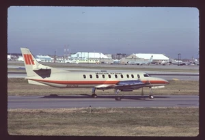 Diapositiva aérea original 35 mm Midstate Airlines Metroliner II N167MA - Imagen 1 de 1