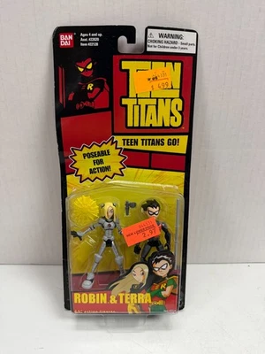 Teen Titans Go Robin Terra 3.5" Figura Pack 2 Bandai Nuevo Foto 1 de 2