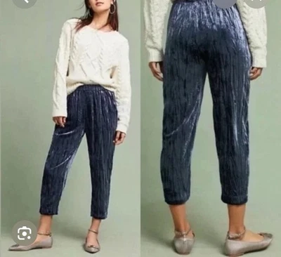 ANTHROPOLOGIE ETT:TWA PANTALONES CORTOS DE TERCIOPELO AZUL TALLA GRANDE NUEVOS Foto 1 de 4