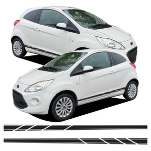 Slash Cut Side Stripes Graphics Decal Stickers Vinyl Kit Fits Ford KA ST - Picture 1 of 3