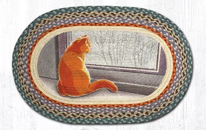Earth Rugs OP-250 Winter Cat Oval Patch 20" x 30" - Picture 1 of 1