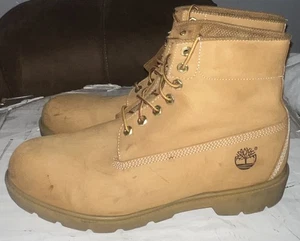 Timberland Boots Mens Size 12 Wheat Nubuck Waterproof Work Lace Up 10066 Classic - Picture 1 of 6