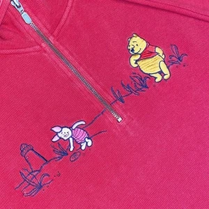 Vintage The Disney Store Pooh Ferkel Strand Leuchtturm bestickt Pullover Small - Bild 1 von 12