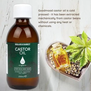 Holland & Barrett Cold-Pressed 100% Pure Organic Castor Oil 250ml - Picture 1 of 5