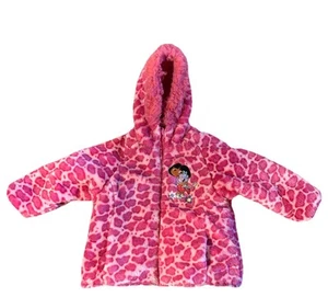 Vintage Nickelodeon Dora the Explorer Pink Coat  Reversible Size 3T - Picture 1 of 5