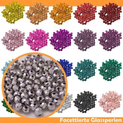 Glasperlen Facettiert zum Basteln Bastelperlen Glasschliff Kristall Perlen Glas - Bild 1 von 4