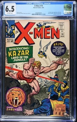 X-Men #10 CGC FN+ 6.5 Off White 1st App Silver Age Ka-Zar! Stan Lee Script! - Image 1 of 2