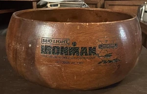 BUD LIGHT RARE 1989 IRONMAN WORLD CHAMPIONSHIP TRIATHLON WOOD BOWL KONA HAWAII - Bild 1 von 11