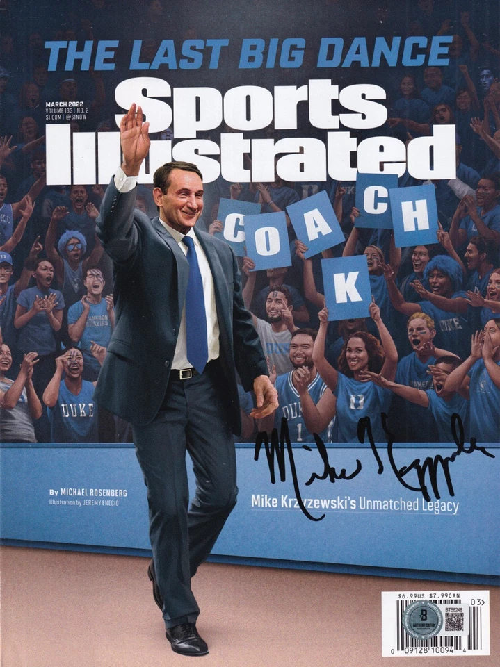 Firmado por Mike Krzyzewski (DUKE BLUE DEVILS) Sports Illustrated BECKETT BT56248 Foto 1 de 1