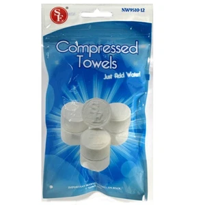 12 Compressed Expandable Travel Towels Survival Emergency Preppers Camping Gear - Picture 1 of 3
