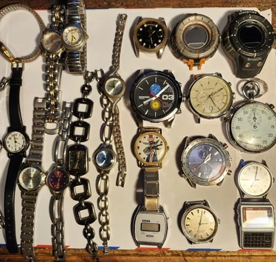 Watch Lot Mixed Mens And Women's Most Work Needs Battery,  22 Watches. - image 1 of 4