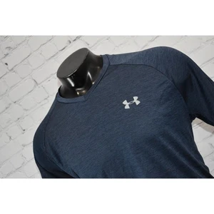 Under Armour Shirt Tech Tee Mens Size XL Gym HeatGear Performance Blue V-Neck - Picture 1 of 6