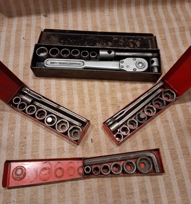 BRITOOL SOCKET SETS x 4 - COMPLETE VINTAGE QUITE SMALL SETS - QUALITY BRITOOL - Image 1 of 4