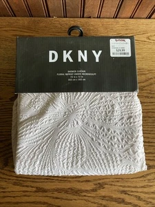 DKNY Fabric Shower Curtain Floral Imprint Ombré Microsculpt Textured New 72x72 - Picture 1 of 7