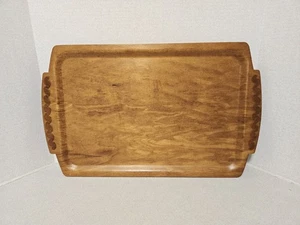 Overton Bentwood Tray “Beverage Proof Finish” w/Scrollwork Motif Handles(24x18”) - Picture 1 of 4