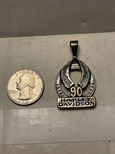 Harley Davidson 90th Anniversary Sterling Silver / 18k Pendant - Picture 1 of 3
