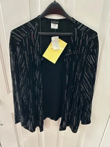 Citiknit Jacke schwarz Glitzer. Größe 1X Neu mit Etikett - Bild 1 von 4