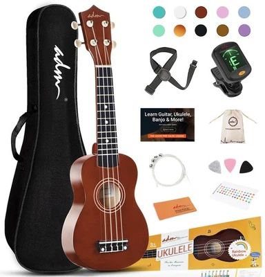 Kit de ukelele de madera hawaiana ADM para principiantes para niños adultos estudiantes St... Foto 1 de 4