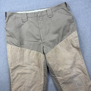 Vintage 70s Dickson Jenkins Double Front Brush Pants Mens 36x28 Khaki USA *FLAWS - Picture 1 of 14