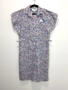 Vintage Jonathan Summers of Sydney Tea Dress 14 Floral Collared Shift Retro 80s - Picture 1 of 11