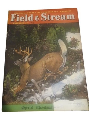 Field & Stream December 1947 Issue Cover Painting By Lynn Bogue Hunt  - Image 1 of 4