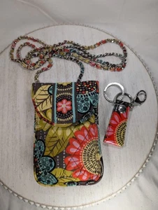 Vera Bradley Flower Shower Crossbody Cellphone Bag W/Detachable Keychain - Picture 1 of 10