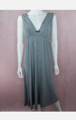 VERA WANG Intimate Sleepwear Gray Modal Jersey V-Neck Nightie Nightgown Sleep PJ - Image 1 of 4