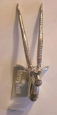 Broyhill Metal Wall Mounted Stag Head Deer Buck Antelope Bust  12" (B3-E17) - Image 1 of 4