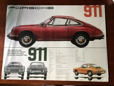Awesome Early Porsche 911 Specs in Poster In German - Image 1 of 4