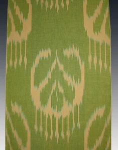 3.2 Yard HAND MADE UZBEK Natural 100% COTTON IKAT FABRIC #2524 - Picture 1 of 4