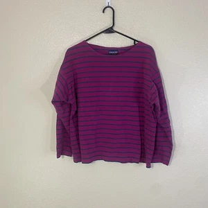 Camisa Suéter Patagonia Crew Mujer Pequeña Púrpura Rayas Cuadrada Informal Caminata Escalada - Imagen 1 de 8