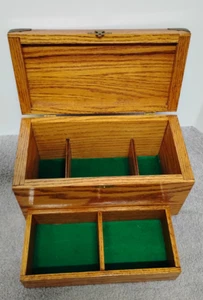 Caja de roble vintage de cedro. Hecho en Amish Acres Nappanee, in. C.R.M. ( 03 ) - Imagen 1 de 14