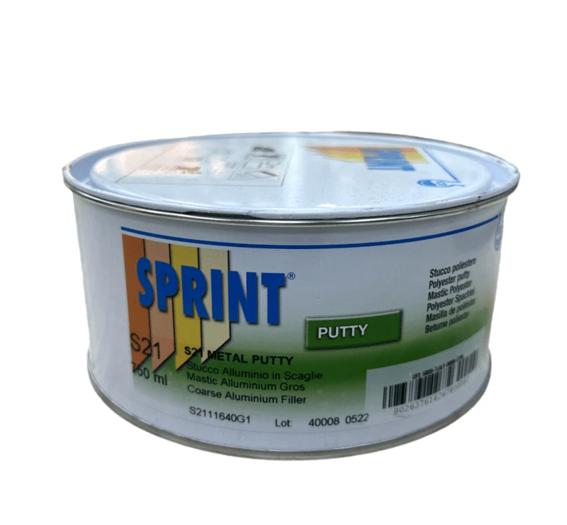 I.C.R. SPRINT STUCCO ALLUMINIO IN SCAGLIE S21 750 ml (2KG)+ INDURITORE PASTA C10 30ml