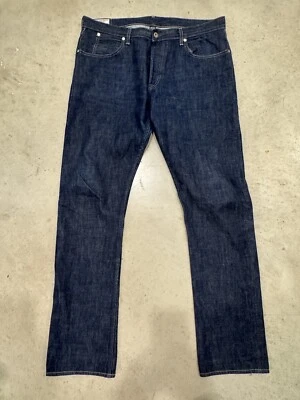 Pantalones de mezclilla Wallace & Barnes 36X34 ajustados rectos con ribete japonés crudos hechos en EE. UU. Foto 1 de 4