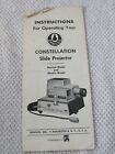 Original Graflex Constellation Slide Projector INSTRUCTION Manual Guidebook