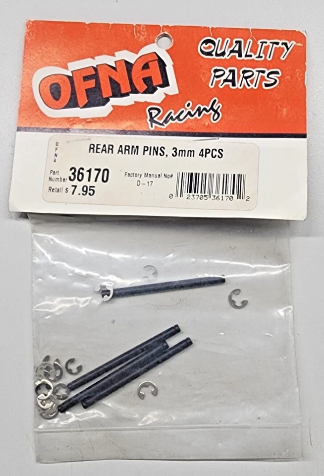 VINTAGE OFNA RACING - Rear Arm Pins 3 mm 4 pcs -  36170 Violator Ultra LX1 LX2 - Image 1 of 1