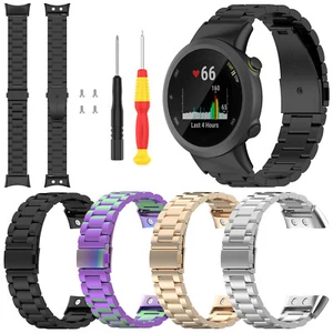 Luxury Metal Strap Band Bracelet for Garmin Forerunner 45/45 S/Swim 2 Watch Band - Picture 1 of 16