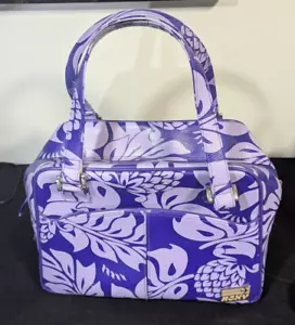 Bolso de viaje ROXY vintage para pasar la noche de fin de semana púrpura floral equipaje líneas de plástico - Imagen 1 de 13