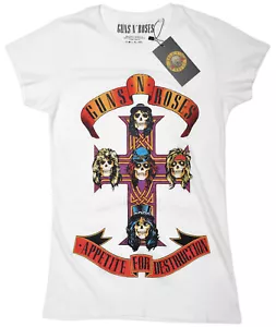 T-Shirt Guns N Roses Appetite for Destruction offiziell Damen schmale Passform weiß - Bild 1 von 21