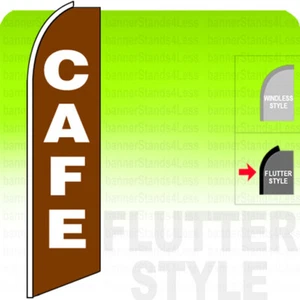CAFE - Swooper Flag Feather Banner Sign 11.5' Tall FLUTTER Style b - Picture 1 of 2