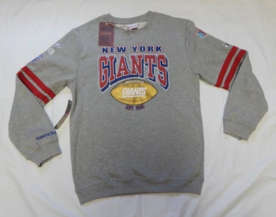 Sudadera Mitchell & Ness NFL Throwback New York Giants XL Gris Cuello Redondo Nueva con Etiquetas Foto 1 de 4