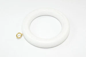 10 X Tendine Asta/Binario Anello con Vite Occhio IN Legno Bianco Id 40mm - Nuovo - Foto 1 di 1