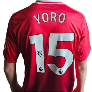Leny Yoro 15 Manchester United 2024-2025 Signed Football Shirt | Rising Star - Picture 1 of 9