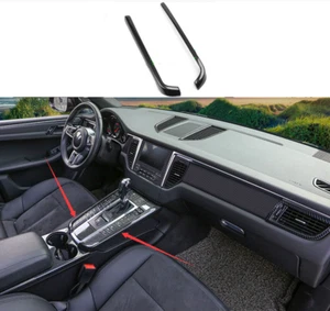 For Porsche Macan 2014-2021 Carbon Fiber  Gear Shift Panel Cover Trim Strips - Imagen 1 de 3