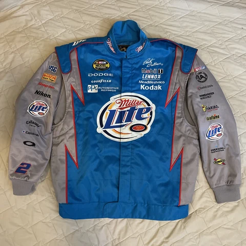 VTG Rusty Wallace Miller Lite Chase Authentics XL Jacket Rusty’s Last Call Cover