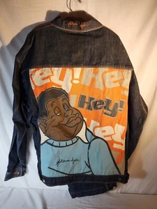 Vintage PLATINUM FUBU FAT ALBERT Denim Jean Jacket Pant Set 2XL Pants 40x34 - Picture 1 of 4