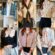 OL Elegant Women Long Sleeve Chiffon Business Office Workwear Tops Blouse Shirts