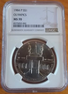 PERFECT DEAL MS70 1984-P Olympic LA Olympiad Commemorative Silver Dollar NGC * - Picture 1 of 5