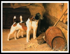 SMOOTH FOX TERRIER DOGS VINTAGE STYLE DOG ART PRINT POSTER - Picture 1 of 1